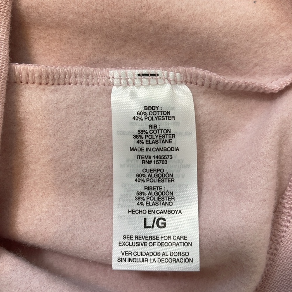 NWT Champion Powerblend Sweatshirt Hoodie Embroidered Script Logo SZ L Hush Pink - Picture 9 of 13